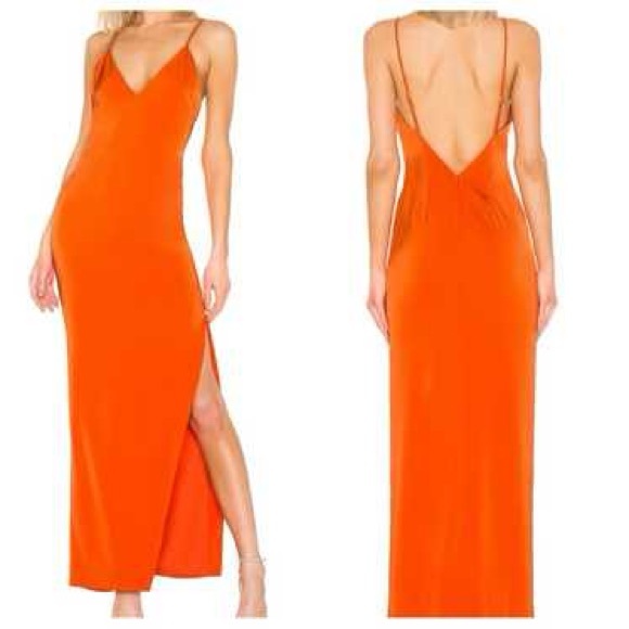 NBD Dresses & Skirts - NBD Revolve Mona Silky Gown in Orange Size Small